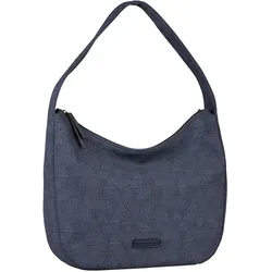 Hobo TOM TAILOR "Carrie", Damen, Gr. B/H/T: 39cm x 28cm x 10cm, blau (jeans, blau), Polyurethan, Taschen, aus realistisch wirkendem Denim Jacquard auf weichem Lederimitat