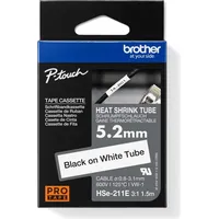 Brother P-Touch Schrumpfschlauch HSe-211E schwarz auf weiß 5,2mm x
