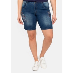 sheego by Joe Browns Jeansbermudas Große Größen mit floralen Stickereien blau 58