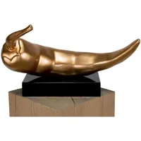 KUNSTLOFT Skulptur, Gold, Stein, 48x55x17 cm, Dekoration, Skulpturen &