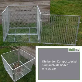 Trutzholm Komposter Metallkomposter 100x100x80 cm mit 2 tlg Deckel Gartenkomposter feuerverzinkt