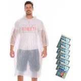 6 Stück Regenponcho Transparent Mit Hut Und Ärmeln, Einweg Tragbarer Unisex-Rege
