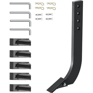 VEVOR Kastenmesserschaft, 464 mm Vertikutiererschaft, 4-Loch-Kastenschaberschaft mit abnehmbaren konischen Zähnen und Stiften, verstellbare Schaftbaugruppe zum Austausch, Graben, Pflügen, 4 Stück