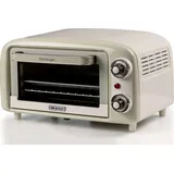 Ariete Mini-Backofen Vintage Beige - weiß/hellgrün, 800 Watt, 10 Liter), Kleinbackofen, Beige