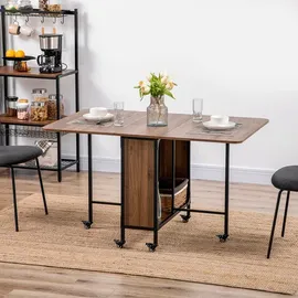 Homcom Klapptisch 130 x 74 x 80 cm braun