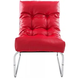 Lounge Stuhl Synthetik Rot | Sessel mit Verbindungsclips | Modularer Loungesessel für Wohnzimmer | Retro Design | 57x71x75 cm | Kadima Design