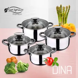 San Ignacio Topf-Set 8-tlg. 3 x Pfanne Ø16 cm + Ø20 cm + Ø24 cm