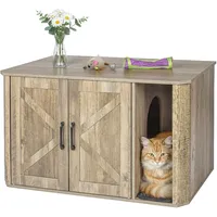 Relaxdays Katzenschrank für Katzenklo braun