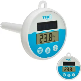 TFA Digitales Poolthermometer Weiß-Blau 30,1068,02