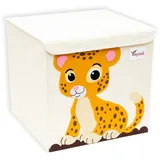 Intirilife Aufbewahrungsbox mit Deckel für Kinder - 35 x 33.5 x 33 cm - Motiv Tiger - Würfel Box Behälter für Spielzeug Decken Kleidung kompati...