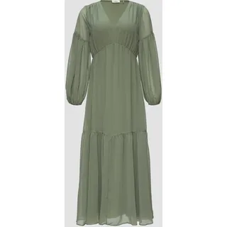 S.Oliver - Langes Chiffonkleid im Boho-Stil, Damen, grün, 38