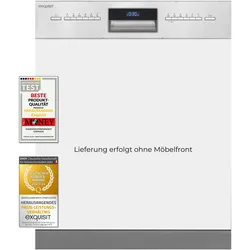 Exquisit Geschirrspüler EGSP9614-EB-030B inox | Spülmaschine 60 cm | ECO-Modus | Maßgedecke: 14 | Einbaugerät