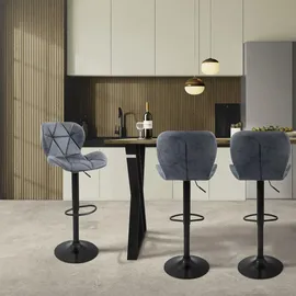 ML-Design Barhocker 4er Set Bezug aus Kunstleder, Anthrazit, Metall, 47x110x41 cm Esszimmer, Barmöbel, Barhocker