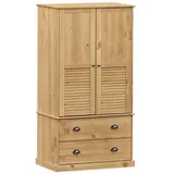 furnicato Kleiderschrank VIGO 90x55x170 cm Massivholz Kiefer (1-St) braun