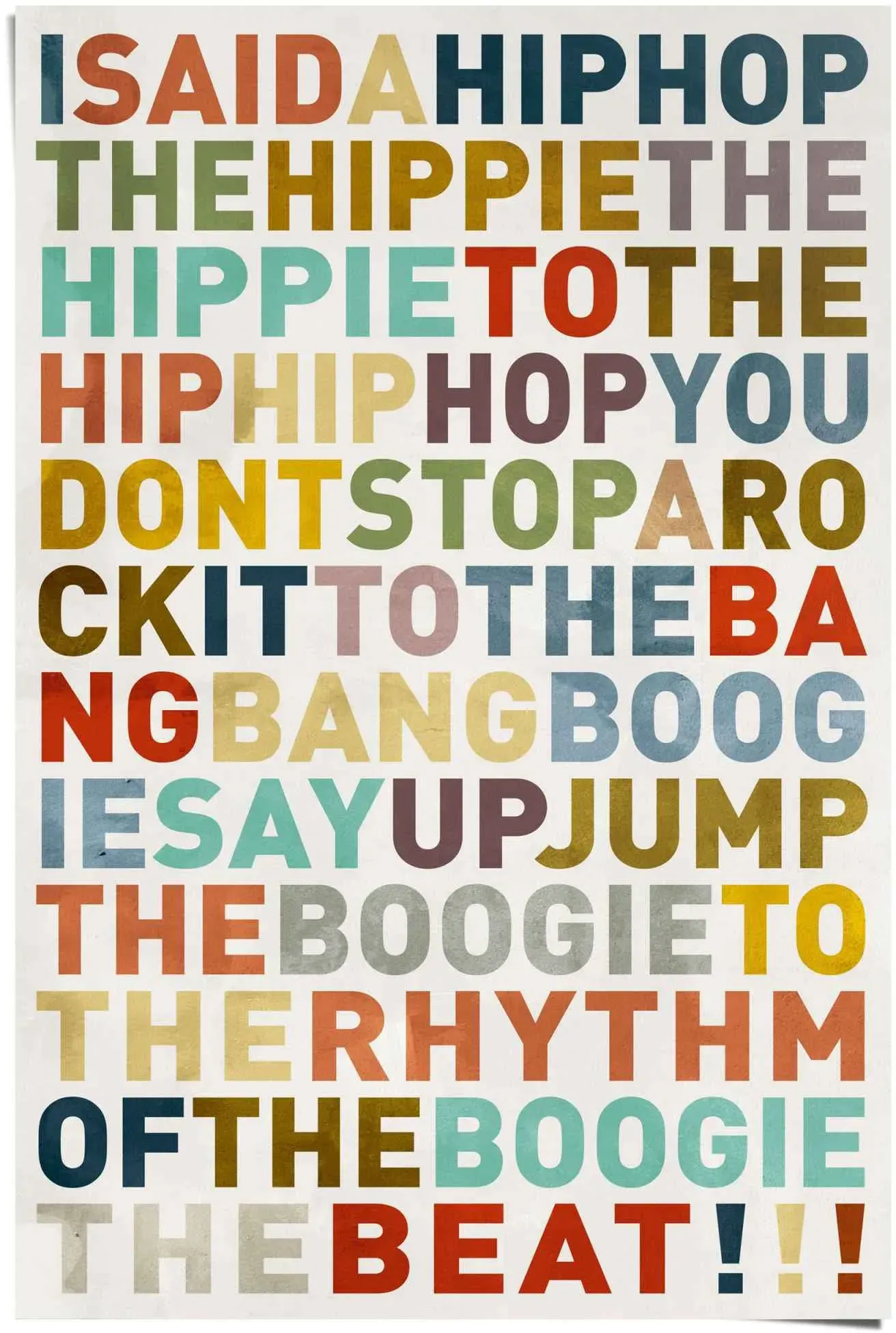 Poster REINDERS "Poster I said a HipHop Farbig - Hip-Hop - Songtext - Musik", bunt (farbe bild(er): mehrfarbig), B:61cm H:91,5cm, Papier, Bilder, Poster