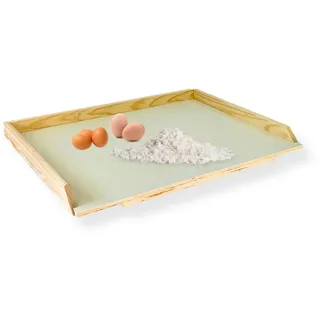 Nudelbrett aus Pappelholz, Nudelbrett mit seitlichen Kanten, rutschfeste Stufe, hergestellt in Italien (57 x 37 cm)