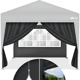 Tillvex - 2X Seitenwand anthrazit für Pavillon 3x3m & 3x6m Faltpavillon Seitenteile wasserabweisend Seitenfenster & Reißverschluss Seitenwände für