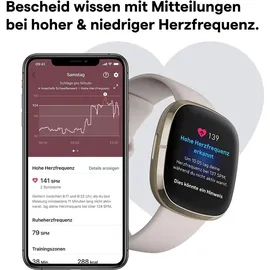 Fitbit Sense mondweiß/edelstahl softgold