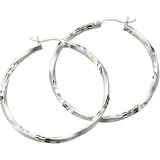 ZEEme Creolen 925 Silber mattiert diamantiert weiß one-size