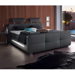 Places of Style Boxspringbett Gina, inkl. Topper und LED-Beleuchtung PLACES OF STYLE schwarz 329/06