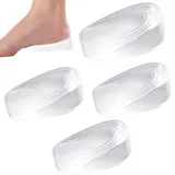 2 Paar Gel Fersenpolster Silikon,2cm Fersensporn Einlagen Gel,Durchsichtiges Silikon Fersenkissen,Unisex Unsichtbares Gelkissen Ferse für Zur Linderung von Fersenschmerzen und Plantarfasziitis