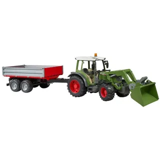 Bruder Fendt Vario 211 mit Frontlader und Bordwandanhänger (02182)