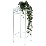 DanDiBo Ambiente DanDiBo Blumenhocker Weiß Metall Eckig 60 cm Blumenständer 96314 M Beistelltisch Blumensäule Modern Pflanzenständer Pflanzenhocker