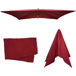 Ersatz-Bezug für Sonnenschirm Lissabon 3x4m, Sonnenschirmbezug Ersatzbezug, Polyester ~ bordeaux