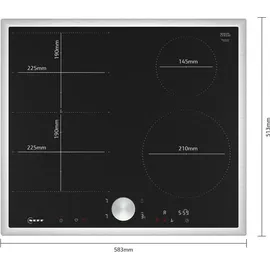 Neff T66STE4L0, N 90, Induktionskochfeld, 60 cm breit, Twist Pad, Flex Induction, Home Connect, Smart Hood Automatic, aufliegend