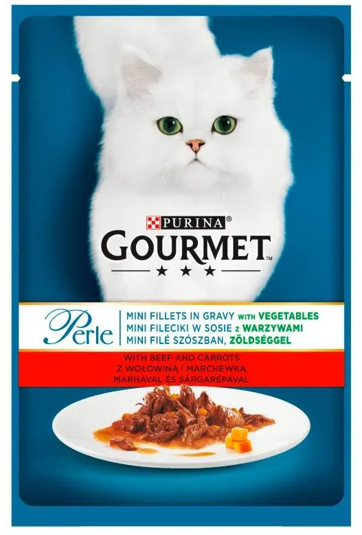 Purina Gourmet Perle Katzenfutter Mini-Filets in Sauce mit Rindfleisch und Karotten 85 g (Rabatt für Stammkunden 3%)