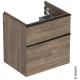 Geberit iCon Waschtisch-Unterschrank 502303JR1 59,2x61,5x47,6cm, 2 Schubladen, nussbaum/Griff lava matt