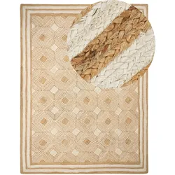 Teppich MENGEN Beige 300 x 400 cm Jute