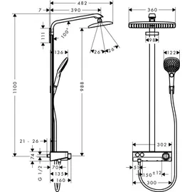 Hansgrohe Raindance Select E Showerpipe 360 1jet mit ShowerTablet Select 300 (27288000)