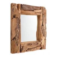 DESIGN DELIGHTS WURZELHOLZ Spiegel Beachside | 50x50 cm, Holzrahmen,