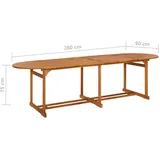 vidaXL Garten-Esstisch 280 x 90 x 75 cm Massivholz Akazie Braun