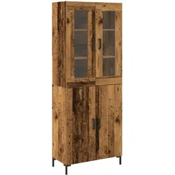 vidaXL Sideboard mit Wandregal aus altem Holz, nachgebildetem Holz