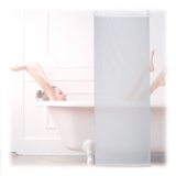 Relaxdays Duschrollo, 60x240 cm, Seilzugrollo für Dusche & Badewanne, Decke & Fenster, Badrollo wasserabweisend, weiß, 10034183_1052
