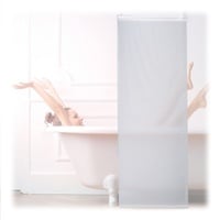 Relaxdays Duschrollo, 60x240 cm, Seilzugrollo für Dusche & Badewanne, Decke & Fenster, Badrollo wasserabweisend, weiß, 10034183_1052