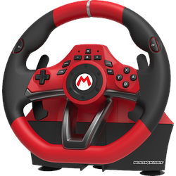 HORI Mario Kart Racing Wheel Lenkrad Pro DELUXE, und Pedale, Schwarz/Rot