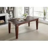 Massivmoebel24 Esstisch Akazie 200x100x76 nougat lackiert OXFORD #605 - Dunkelbraun