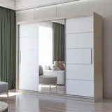 fabryka mebli idźczak Schwebetürenschrank 250 x 218 x 61 cm Braun/Weiß