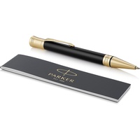 Parker Duofold Classic Kugelschreiber in Black mit gold-plattierten Zierteilen | mittlere Schreibspitze | schwarze Tinte