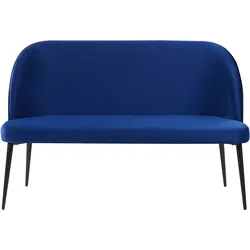 2-Sitzer Küchensofa Samtstoff marineblau / schwarz OSBY