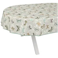 ANRO Wachstuchtischdecke Wachstischdecke Wachstuch Tischdecke abwaschbar Gartentischdecke Wasserabweisend Oval