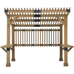 Sunjoy Zedernholz Pergola KRONE Whirlpool - 275cm x 310cm, braun