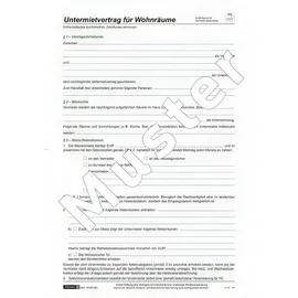 Baier & Schneider Formularblock Untermietvertrag A4 4 Seiten