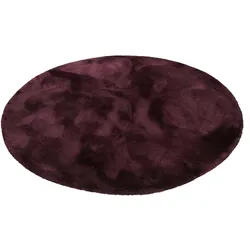 Hochflor-Teppich ESPRIT "Relaxx", rot (bordeaux), H:25mm Ø:200cm, Kunstfaser, Teppiche, Wohnzimmer, sehr große Farbauswahl, weicher dichter Hochflor