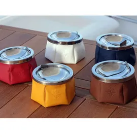 Marine Business Aschenbecher Edelstahl und Leder weiß – Marine Business