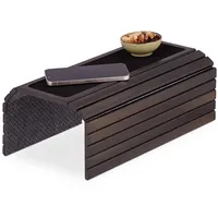 Relaxdays Sofatablett Armlehne, Bambus, Armlehnentisch für Couch und Sofa,