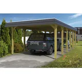 SKANHOLZ Skan Holz Carport Spreewald 396 cm x 893 cm schwarze Blende